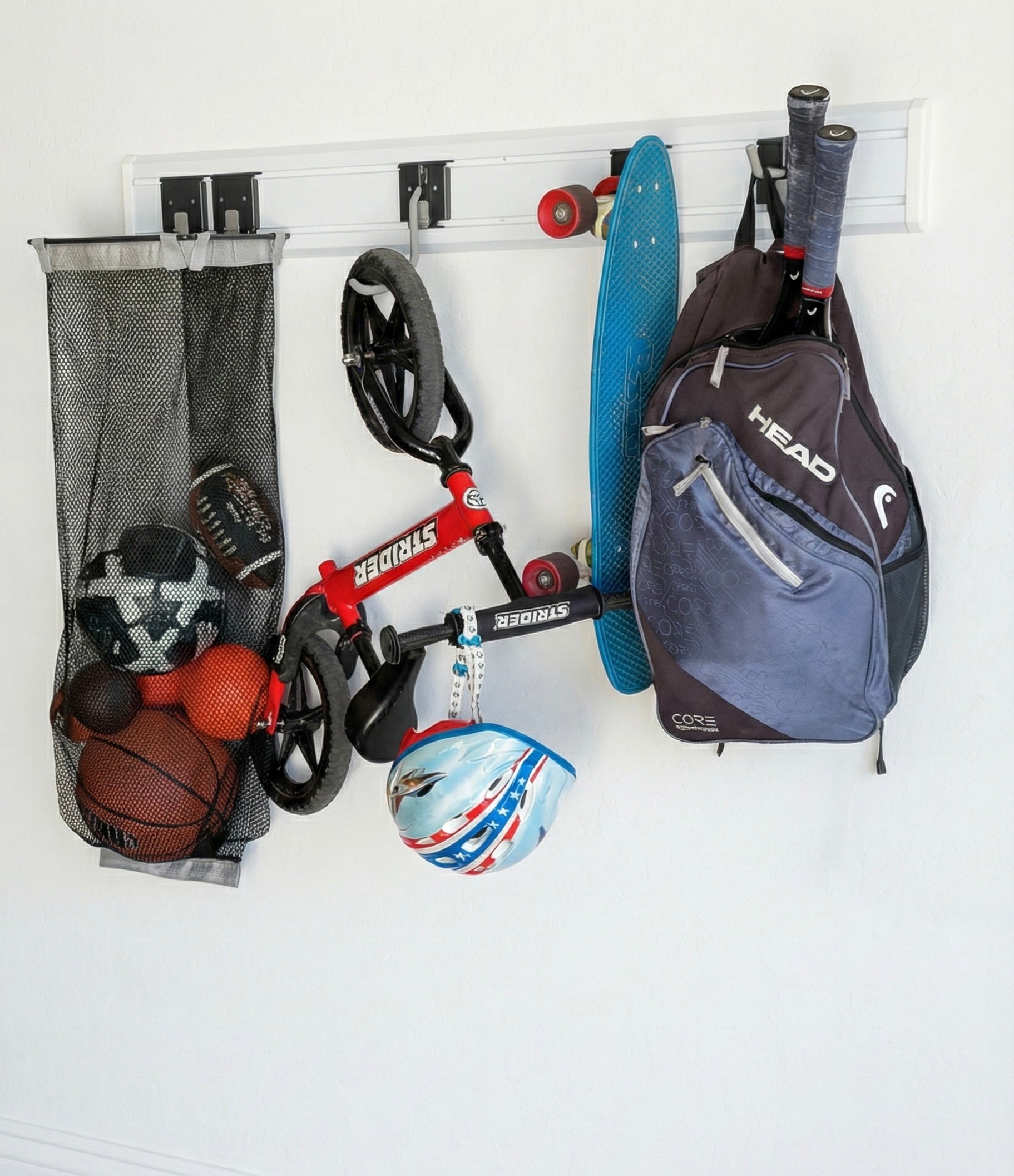 Slatwall 4' with Various Accessories & Canvas Basket